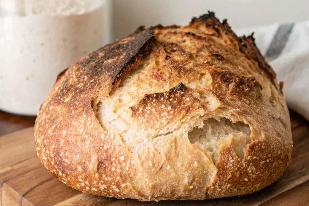 Naturally sourdough quick bread on a plate.