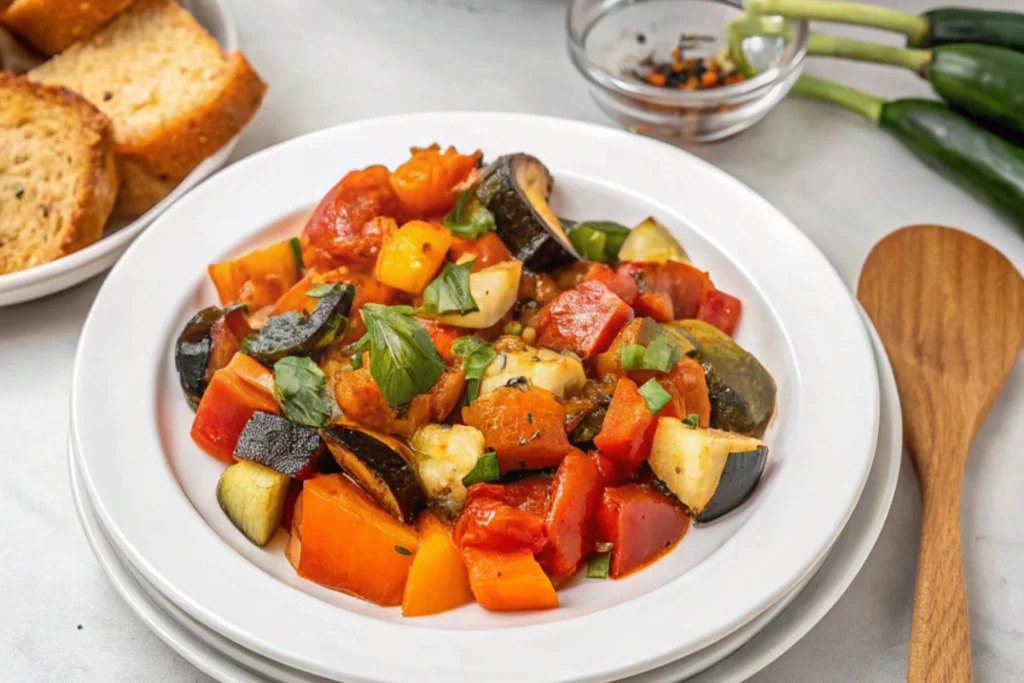 Naturally delicious slow cooker ratatouille.